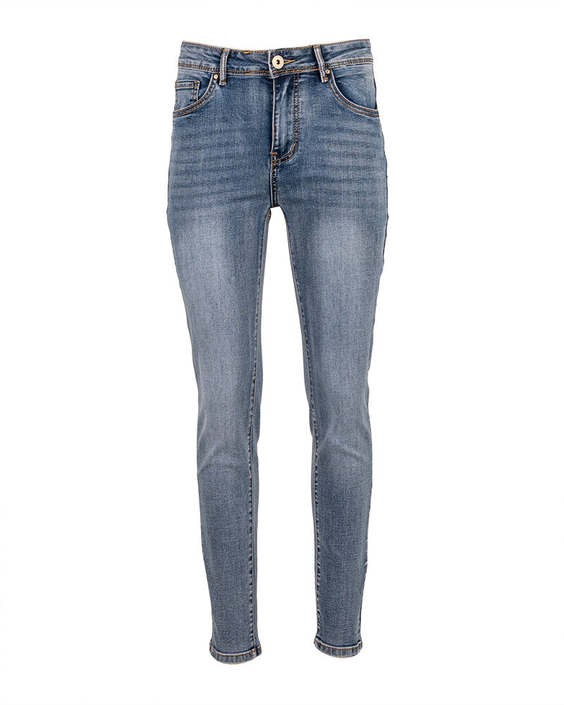 Blue high waist slim jeans van Norfy