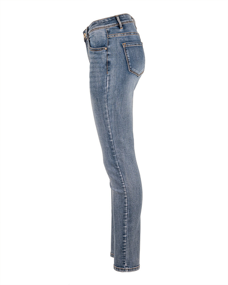 Blue high waist slim jeans van Norfy