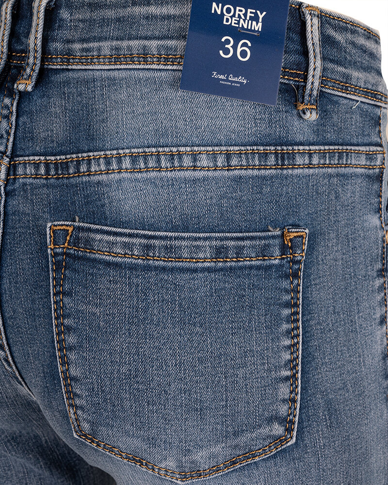 Blue high waist slim jeans van Norfy