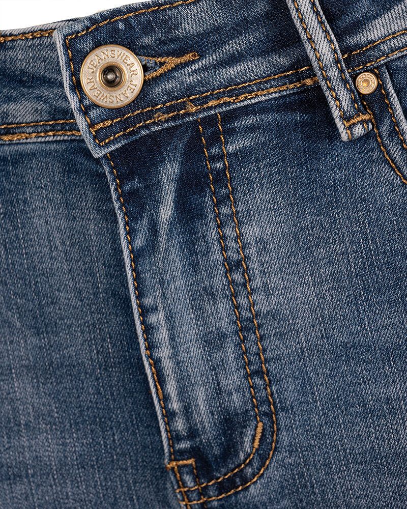 Blue high waist slim jeans van Norfy