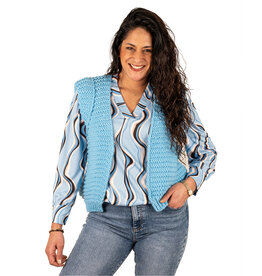 Blauw losgbreid gilet