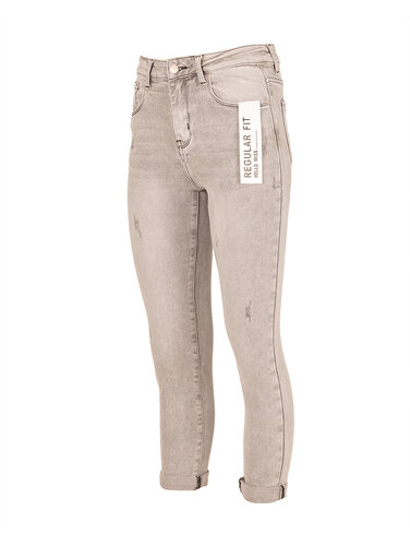 Hello Miss Lichtgrijze regular fit jeans van Hello Miss