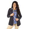 Donkerblauwe halflange travelstof blazer van Mi Piace