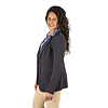 Donkerblauwe halflange travelstof blazer van Mi Piace