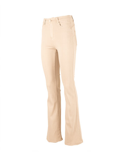 Beige high waist push-up flare jeans van Norfy
