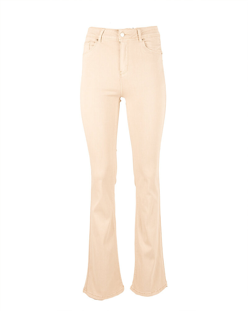 Beige high waist push-up flare jeans van Norfy