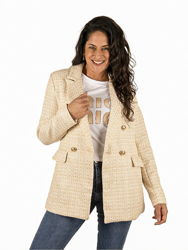 Beige tweed blazer van Cherry Koko