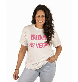 El-Vita Wit shirt roze "Biba Las Vegas"print van El-Vita