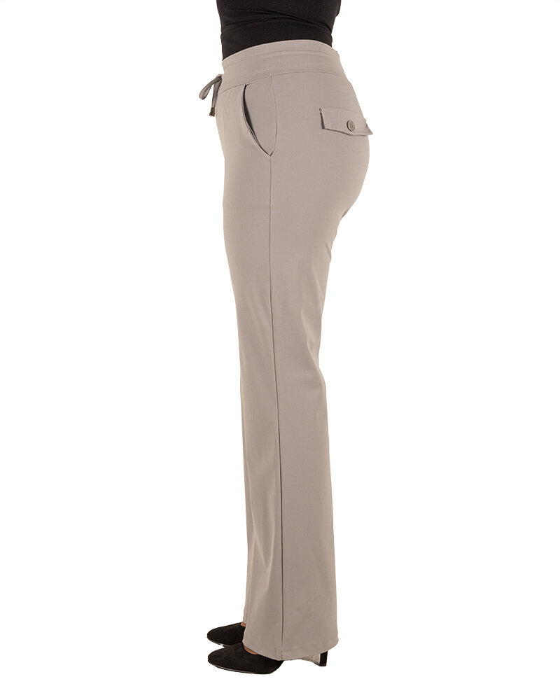 Grijze travelstof pantalon met rechte pijp van Mi Piace