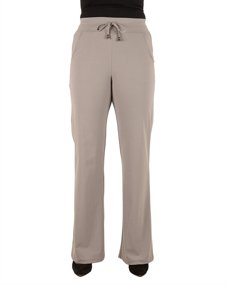 Grijze travelstof pantalon met rechte pijp van Mi Piace