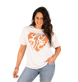 Gemma Ricceri Wit shirt oranje "Love"print van Gemma Ricceri