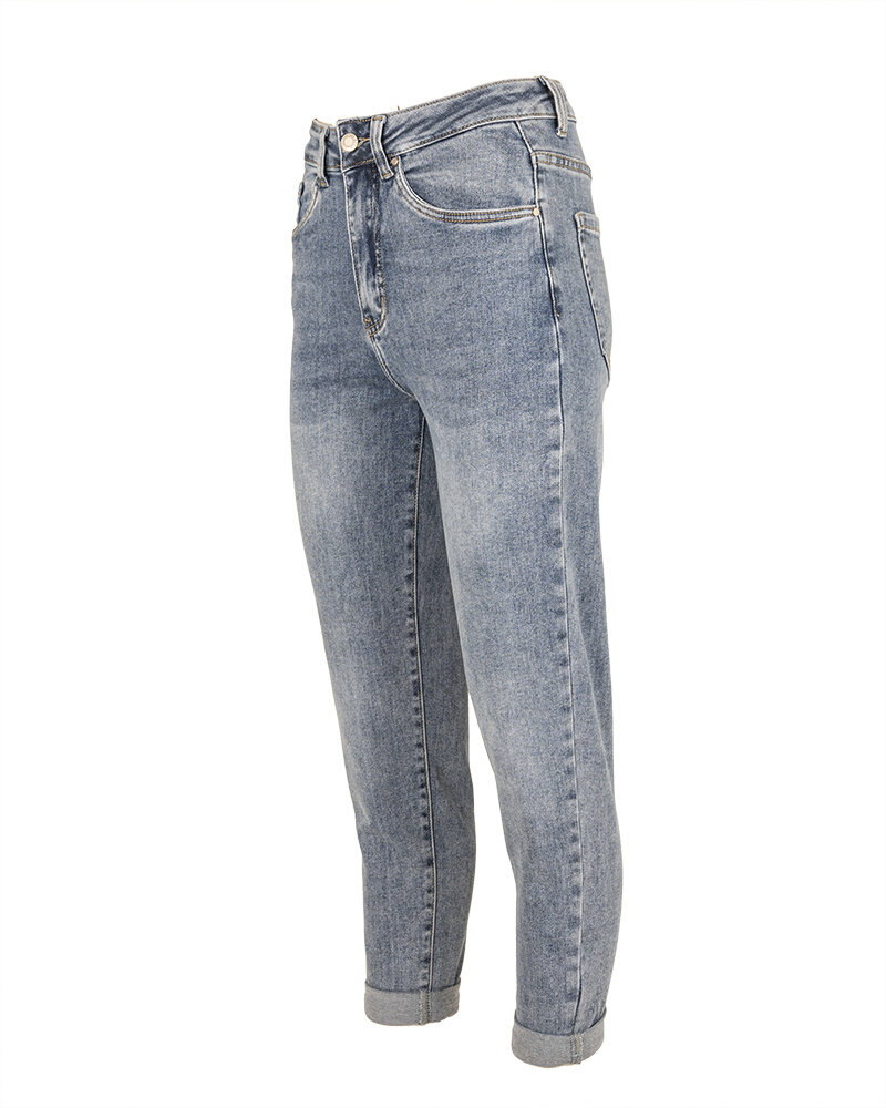 Blue high waist mom jeans van Nina Carter