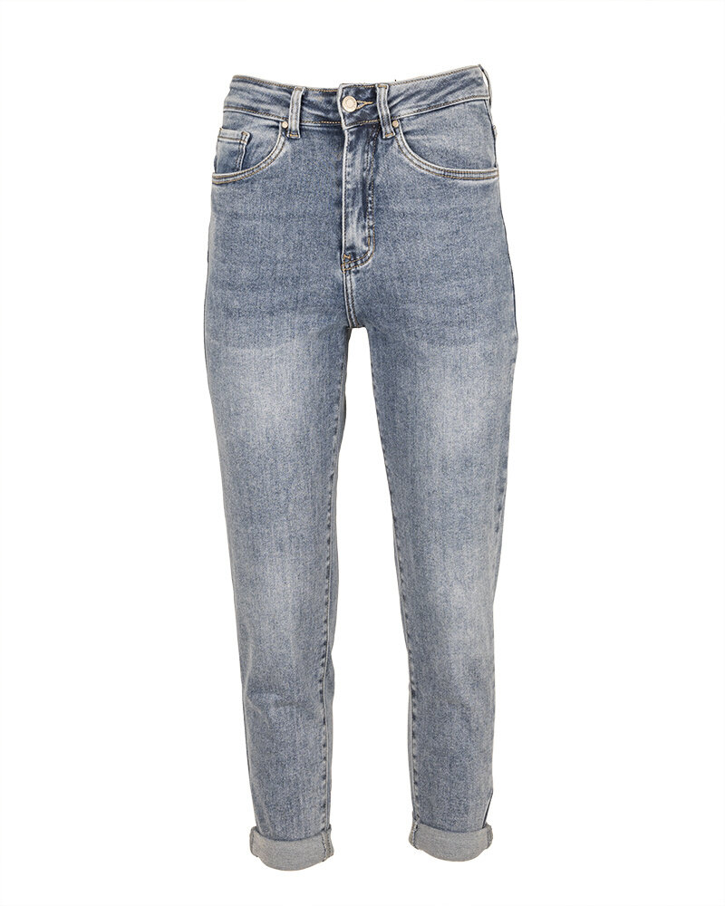 Blue high waist mom jeans van Nina Carter