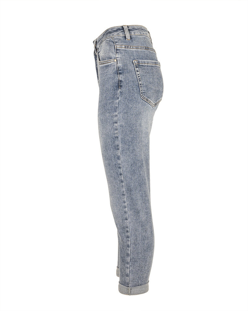Blue high waist mom jeans van Nina Carter