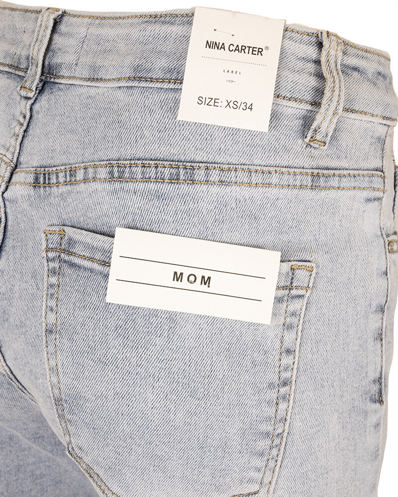 Light blue high waist mom jeans van Nina Carter