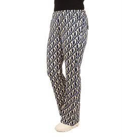 Chastar Blauw/beige print broek van Chastar