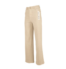 Hello Miss Beige wide leg jeans van Hello Miss