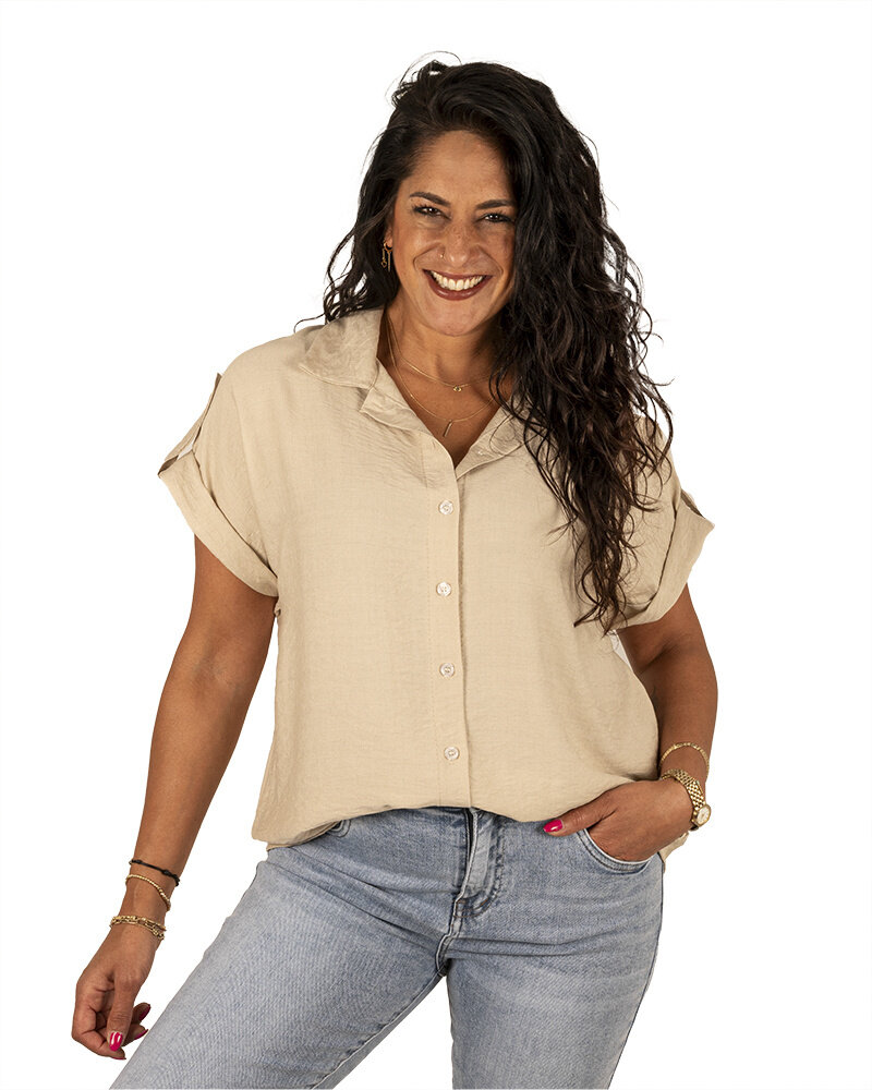 Beige blouse van Iz Naiz