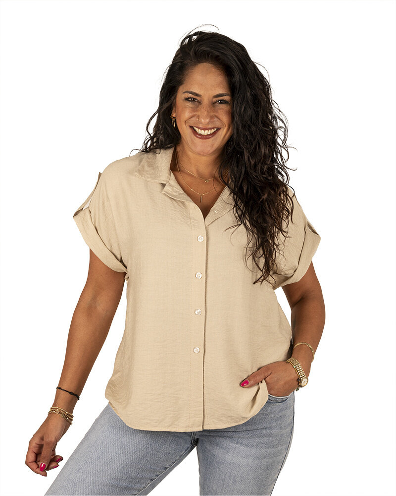 Beige blouse van Iz Naiz