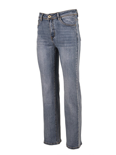 Blue high rise straight jeans van Norfy