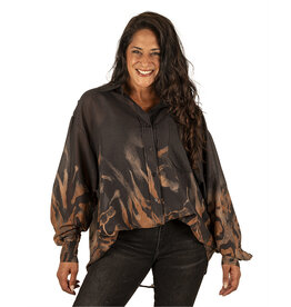 Ambika Zwart/bruine blouse van Ambika