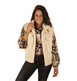 Lichtbeige faux fur bodywarmer