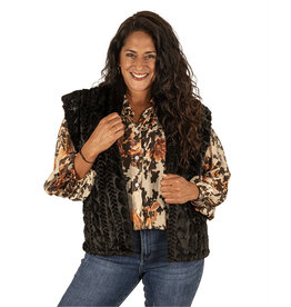 Zwarte faux fur bodywarmer