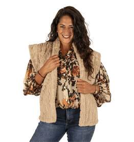 Taupe faux fur bodywarmer