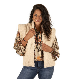 Lichtbeige faux fur bodywarmer