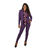 Paarse travelstof blazer van Mi Piace