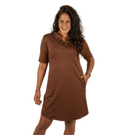 New Collection Bruin travelstof jurkje