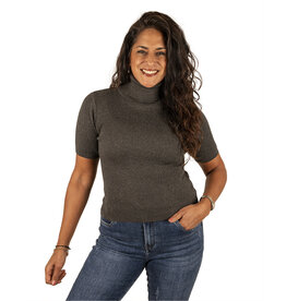 Grijs glitter shirt met col