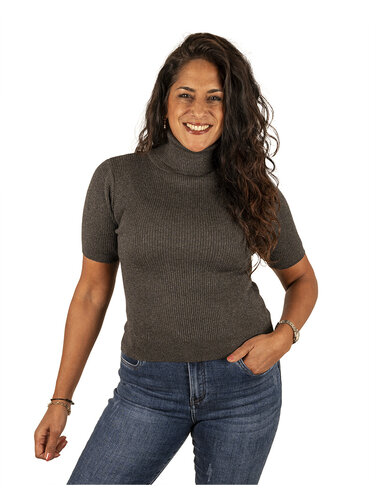 Grijs glitter shirt met col