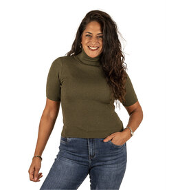 Groen glitter shirt met col