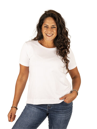 El-Vita Wit basis shirt omslag mouw