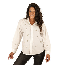 Witte blouse strass