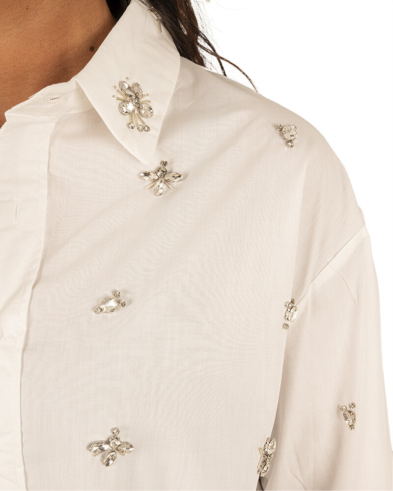 Witte blouse strass van Jasmine