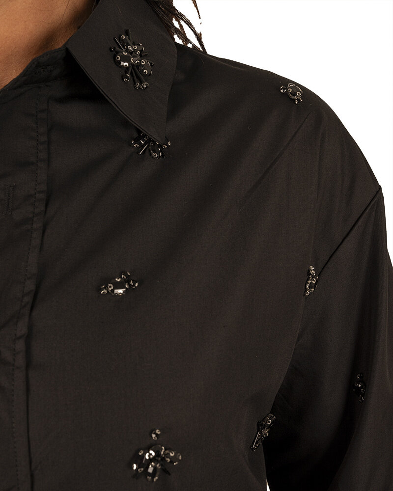 Zwarte blouse strass van Jasmine