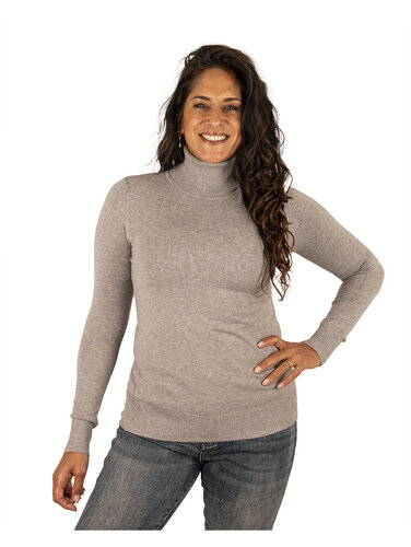 Grijze fijnbreide trui met col van CC Fashion