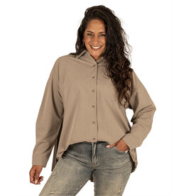Beige blouse plissé van Forza
