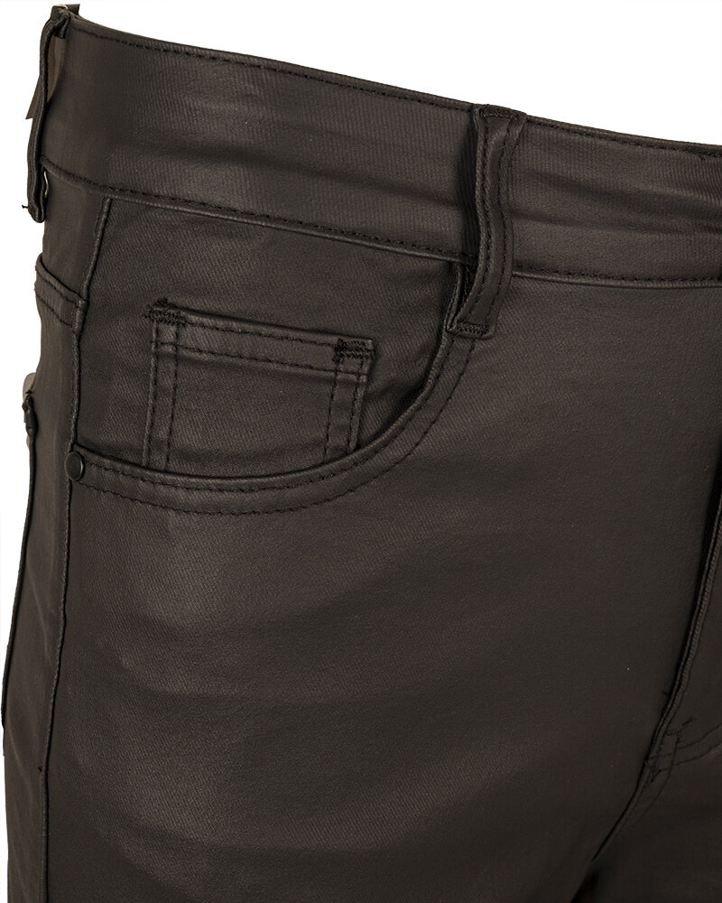 Zwarte wax wide leg jeans van Hello Miss