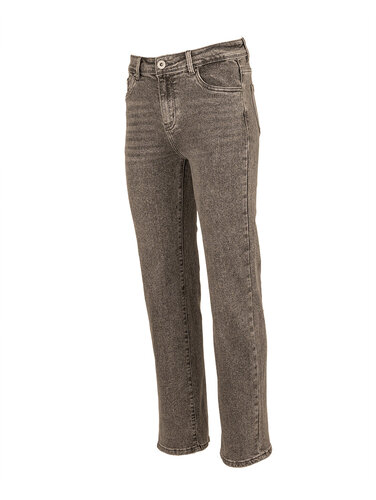 Grijze high rise straight jeans van Norfy