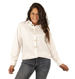 Witte blouse gekleurde knopen