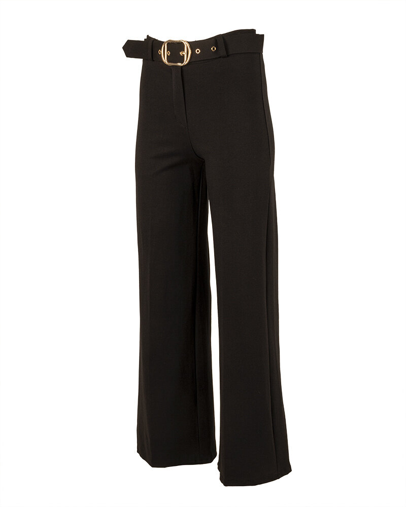Zwarte pantalon met wijde pijp van Frankel H