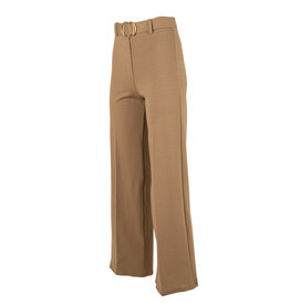 Beige/bruin pantalon met wijde pijp