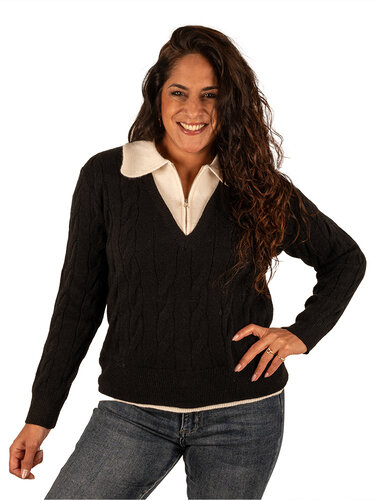 Zwarte trui polo van Ciao Milano