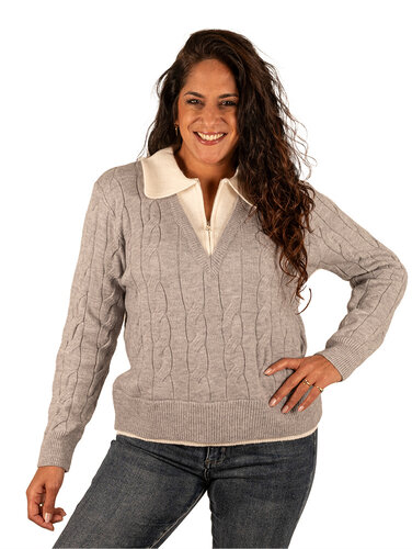 Grijze trui polo van Ciao Milano