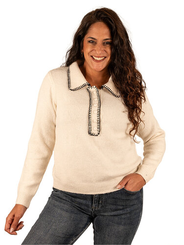 Beige trui feston van Ciao Milano