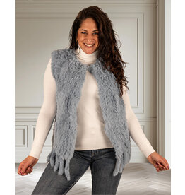 Lichtblauwe faux fur bodywarmer