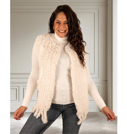 Ecru faux fur bodywarmer
